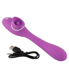 Vibrator „2 Function Bendable Vibe“ mit Leck-Zunge