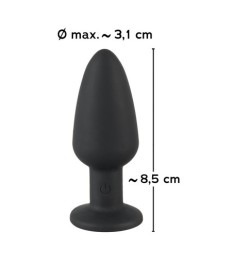 Vibroplug „Butt Plug mit Stein“ mit Fernbedienung, 7,5 cm
