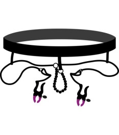 Perlen-String „Pearl String with Silicone Clamps“ mit Vulvalippenklamm