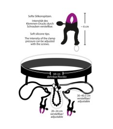 Perlen-String „Pearl String with Silicone Clamps“ mit Vulvalippenklamm