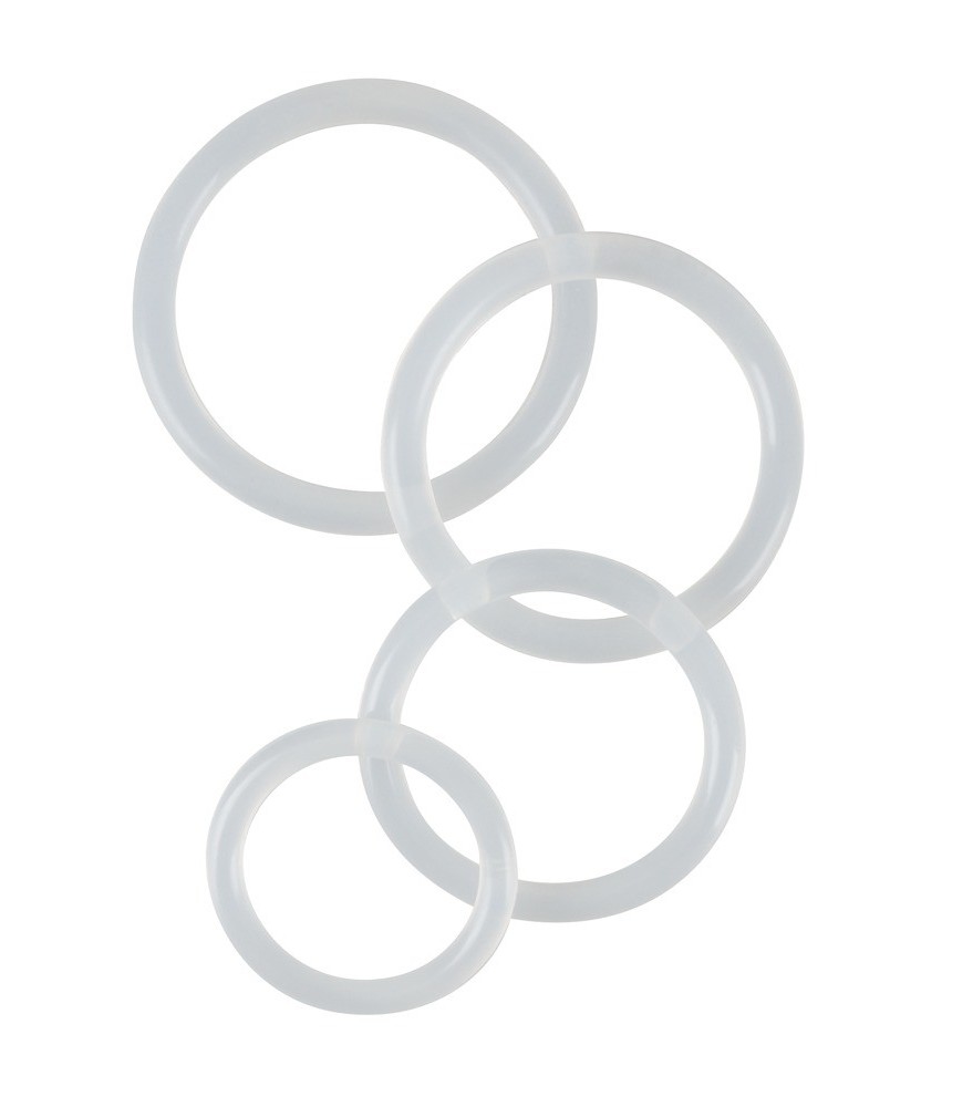 4-teiliges Penisringset „Clear Cock Rings“