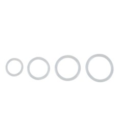 4-teiliges Penisringset „Clear Cock Rings“, 3 - 5 cm Ø