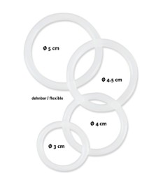 4-teiliges Penisringset „Clear Cock Rings“, 3 - 5 cm Ø