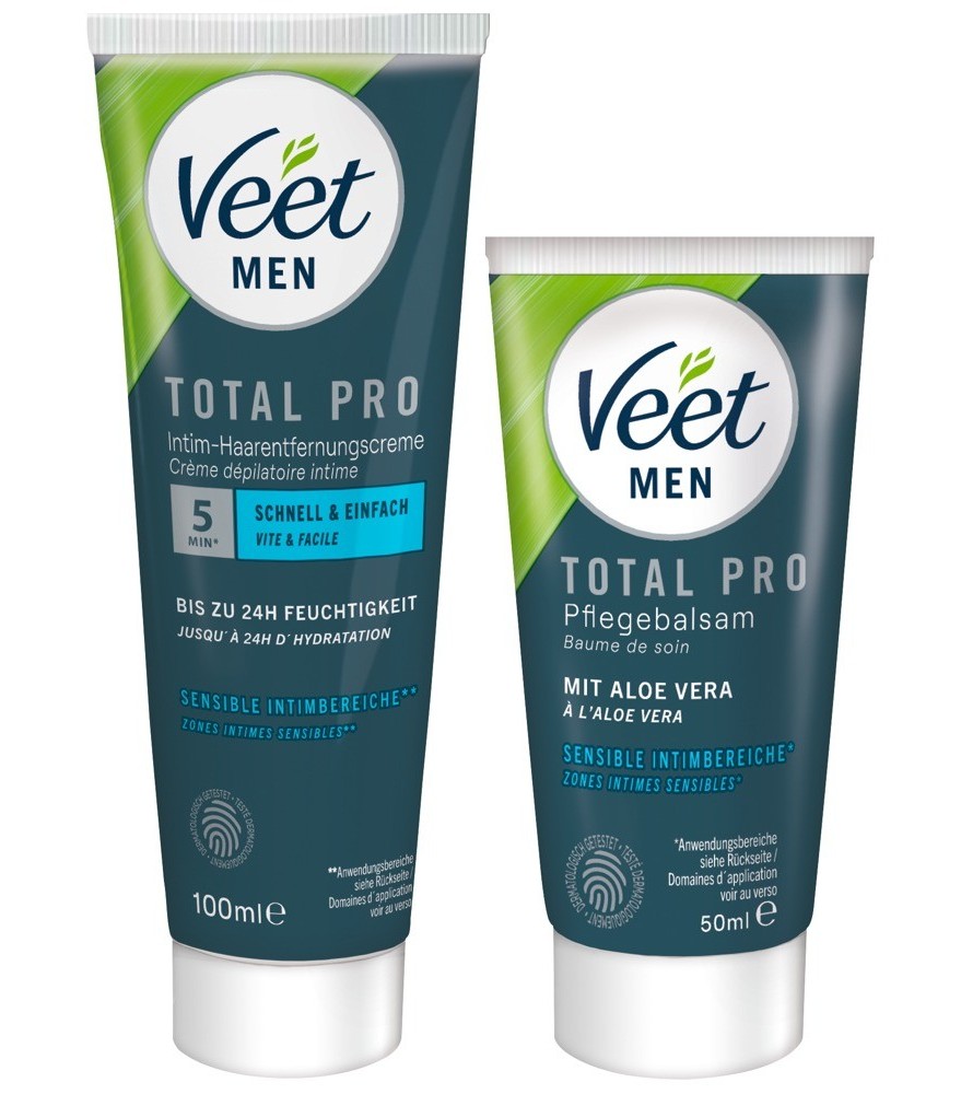2-teiliges Enthaarungscreme-Set „Veet Men TOTAL PRO“