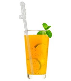 5-teilliges Strohhalm-Set „Glass Drinking Straw Willy“, aus wiederverw