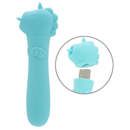 Minivibrator mit USB-Stecker unter’m Einhorn-Köpfchen