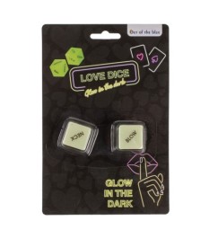 Liebeswürfel-Set „Glow in the Dark Love Dice“, englisch, 2 Stück