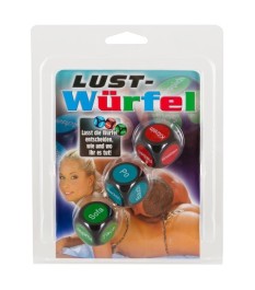 3-teiliges Set „Lustwürfel“ mit Körperteil, Ort und Aktion
