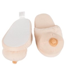 Hausschuhe „Plüsch-Busen“, passend bis Gr. 44